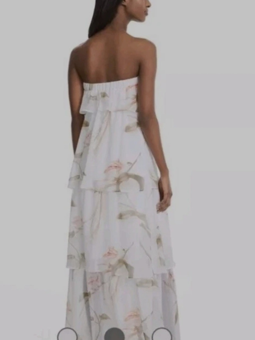 White House Black Market Strapless Tropical Maxi Dress Size XXS - Picture 4 of 9